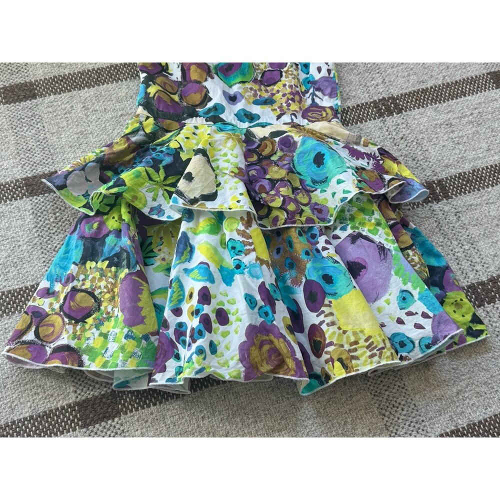 Alivia Simone Summer Bloom Tiered Dress Liberty Easter Girls 6 Purple Blue - Picture 2 of 10